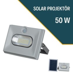 LEXRON Solar Projektör, Güneş Enerjili Projektör, 50W Solar Projektör - 1