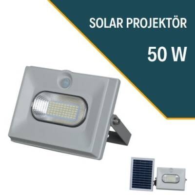 LEXRON Solar Projektör, Güneş Enerjili Projektör, 50W Solar Projektör - 1