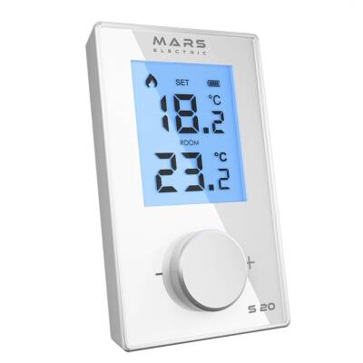 Mars S20 *KABLOSUZ* Dijital Oda Termostatı Yüksek Hassasiyetli Beyaz - 1