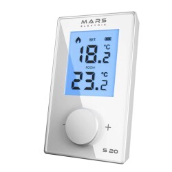 Mars S20 *KABLOSUZ* Dijital Oda Termostatı Yüksek Hassasiyetli Beyaz - 2