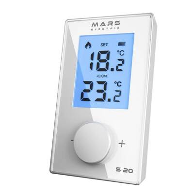 Mars S20 *KABLOSUZ* Dijital Oda Termostatı Yüksek Hassasiyetli Beyaz - 2