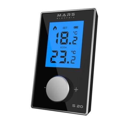 Mars S20 *KABLOSUZ* Dijital Oda Termostatı Yüksek Hassasiyetli Siyah - 2