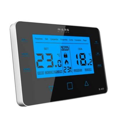 Mars S40 Kablosuz Dijital Programlanabilir Oda Termostatı Yüksek Hassasiyetli Siyah - 1