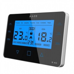 Mars S40 Kablosuz Dijital Programlanabilir Oda Termostatı Yüksek Hassasiyetli Siyah - 2