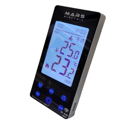 Mars S45 Wifi Kablosuz Dijital Programlanabilir Oda Termostatı Yüksek Hassasiyetli Siyah - 1