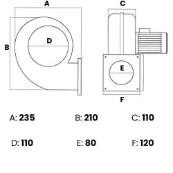 Modern Teknik MT1M Radyal Fan, Kalorifer Kazan Fanı 220V 800 m3/h - 2