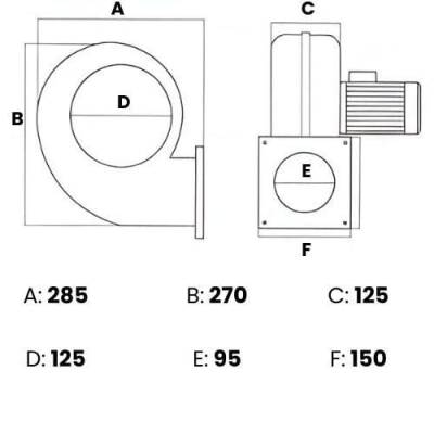 Modern Teknik MT2T Radyal Fan, Kalorifer Kazan Fanı 380V 2000 m3/h - 2