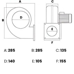 Modern Teknik MT3T Radyal Fan, Kalorifer Kazan Fanı 380V 2500 m3/h - 2