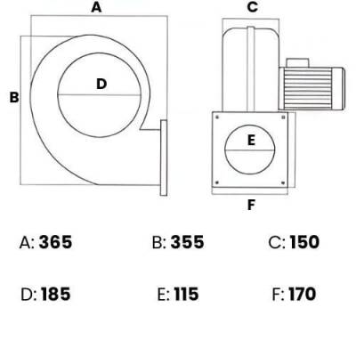 Modern Teknik MT4T Radyal Fan, Kalorifer Kazan Fanı 380V 3000 m3/h - 2
