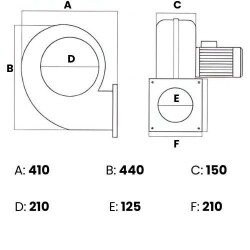 Modern Teknik MT6M Radyal Fan, Kalorifer Kazan Fanı 220V 4000 m3/h - 2