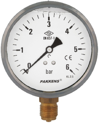 Pakkens 0-1.6 Bar 63 mm Alttan Bağlantılı Gliserinli Manometre G 1/4 inç - 1