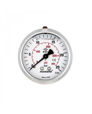 Pakkens 0-1.6 Bar 63 mm Arkadan Bağlantılı Panotipi Gliserinli Manometre G 1/4 inç - 1