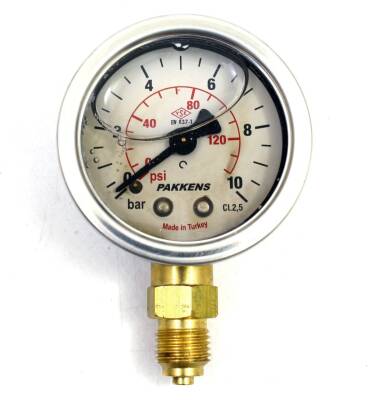 Pakkens 0-10 Bar 160 mm Alttan Bağlantılı Gliserinli Manometre G 1/2 inç - 1