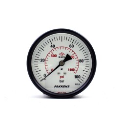 Pakkens 0-100 Bar 100 mm Arkadan Bağlantılı Kuru Manometre G 1/4 inç - Pakkens