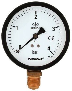 Pakkens 0-1.6 Bar 100 mm Alttan Bağlantılı Kuru Manometre G 1/2 inç - 1