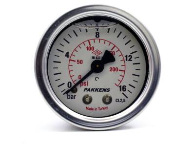 Pakkens 0-16 Bar 100 mm Arkadan Bağlantılı Gliserinli Manometre G 1/2 inç - 1