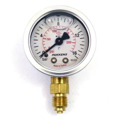 Pakkens 0-16 Bar 160 mm Alttan Bağlantılı Gliserinli Manometre G 1/2 inç - 1