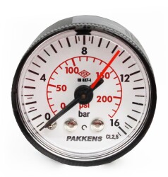 Pakkens 0-16 Bar 40 mm Arkadan Bağlantılı Kuru Manometre G 1/8 inç - 1