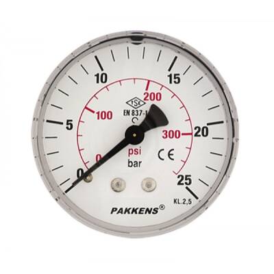 Pakkens 0-1.6 Bar 63 mm Arkadan Bağlantılı Kuru Manometre G 1/4 inç - 1