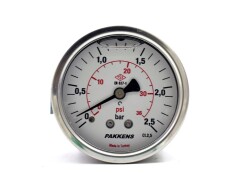 Pakkens 0-2.5 Bar 50 mm Arkadan Bağlantılı Panotipli Gliserinli Manometre G 1/4 inç - 1
