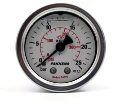 Pakkens 0-25 Bar 100 mm Arkadan Bağlantılı Gliserinli Manometre G 1/2 inç - 1