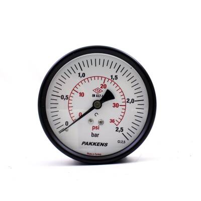 Pakkens 0-2.5 Bar 100 mm Arkadan Bağlantılı Kuru Manometre G 1/4 inç - 1