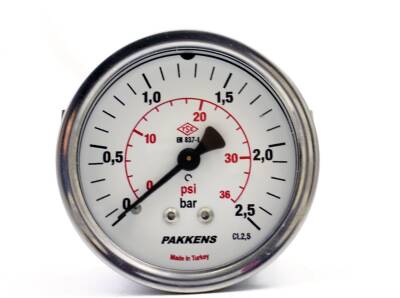 Pakkens 0-2.5 Bar 50 mm Panotipi Arkadan Bağlantılı Kuru Manometre G 1/8 inç - 1