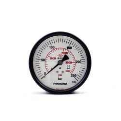 Pakkens 0-250 Bar 100 mm Arkadan Bağlantılı Kuru Manometre G 1/4 inç - Pakkens