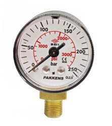 Pakkens 0-250 Bar 40 mm Alttan Bağlantılı Kuru Manometre G 1/8 inç - 1