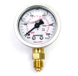 Pakkens 0-250 Bar 63 mm Alttan Bağlantılı Gliserinli Manometre G 1/4 inç - Pakkens