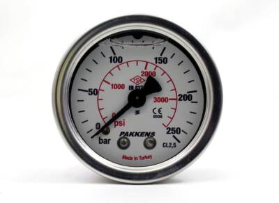 Pakkens 0-250 Bar 63 mm Arkadan Bağlantılı Gliserinli Manometre G 1/4 inç - 1