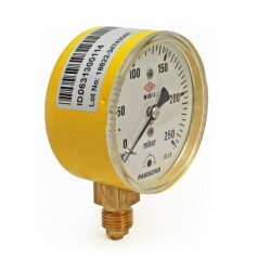 Pakkens 0-250 mBar 63 mm Alttan Bağlantılı Kapsül Diyaframlı Doğalgaz Manometresi CL1,6 G 1/4'' - Pakkens
