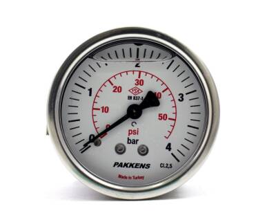 Pakkens 0-4 Bar 100 mm Arkadan Bağlantılı Panotipi Gliserinli Manometre G 1/2 inç - 1