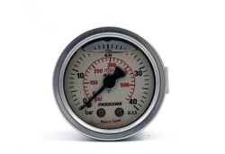 Pakkens 0-40 Bar 100 mm Arkadan Bağlantılı Panotipi Gliserinli Manometre G 1/2 inç - 1