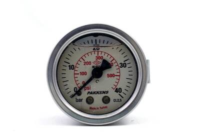 Pakkens 0-40 Bar 100 mm Arkadan Bağlantılı Panotipi Gliserinli Manometre G 1/2 inç - 1