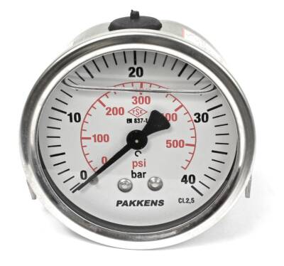 Pakkens 0-40 Bar 63 mm Arkadan Bağlantılı Panotipi Gliserinli Manometre G 1/4 inç - 1