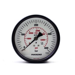 Pakkens 0-400 Bar 63 mm Arkadan Bağlantılı Panotipi Kuru Manometre G 1/4 inç - Pakkens