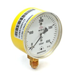 Pakkens 0-400 mBar 63 mm Alttan Bağlantılı Kapsül Diyaframlı Doğalgaz Manometresi CL1,6 G 1/4'' - Pakkens