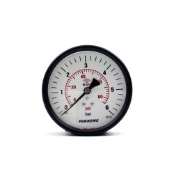 Pakkens 0-6 Bar 100 mm Arkadan Bağlantılı Kuru Manometre G 1/4 inç - 1