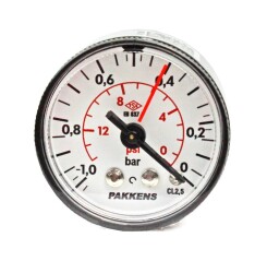Pakkens -1/0 Bar 40 mm Arkadan Bağlantılı Kuru Vakummetre G 1/8 inç - Pakkens