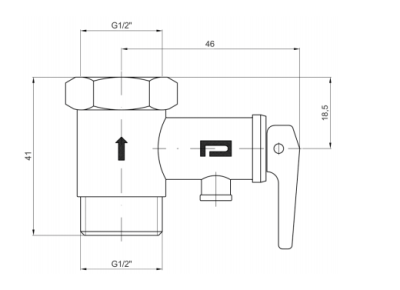 Pakkens 1/2'' Termosifon Emniyet Ventili DN15 7 Bar Mandallı - 2