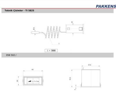 Pakkens 58x25 mm 0/+120 °C Arkadan Bağlantılı Gazlı Termometre 3mt Kapiler Boyu - 2