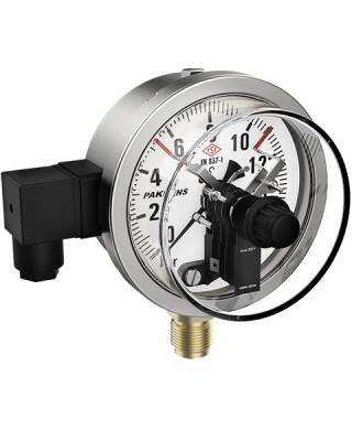 Pakkens Çap 160 Çift Kontaklı Hassas Basınç Ölçer Alttan Bağlantılı CL 1,0 G1/2’’ - 1