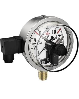Pakkens Çap 160 Tek Kontaklı Hassas Basınç Ölçer Alttan Bağlantılı CL 1,0 G1/2’’ - 1