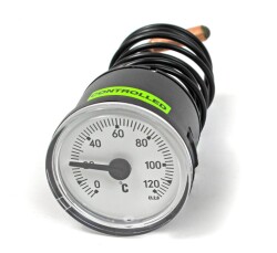 Pakkens Çap 40 0/+120 °C Arkadan Bağlantılı Gazlı Termometre 1mt Pvc Kaplı Kapiler Boyu - 1