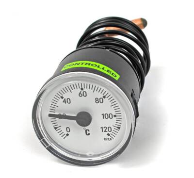 Pakkens Çap 40 0/+120 °C Arkadan Bağlantılı Gazlı Termometre 1mt Pvc Kaplı Kapiler Boyu - 1