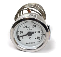Pakkens Çap 60 0/+250 °C Arkadan Bağlantılı Pano Tip Gazlı Termometre 1mt Paslanmaz Örgülü - 1