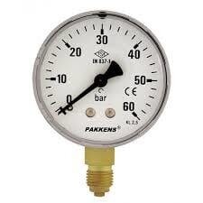 Pakkens Çap 63 0/1.6 Bar Kuru Tip Basınç Ölçer, Manometre, Basınç Göstergesi 1/4'' - 1