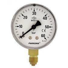 Pakkens Çap 63 0/1.6 Bar Kuru Tip Basınç Ölçer, Manometre, Basınç Göstergesi 1/4'' - 1