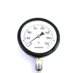 Pakkens Termometre 0-350 °C Çap 100 mm Daldırma Boyu 10 cm Alttan Bağlantılı G 1/2 inç - 1